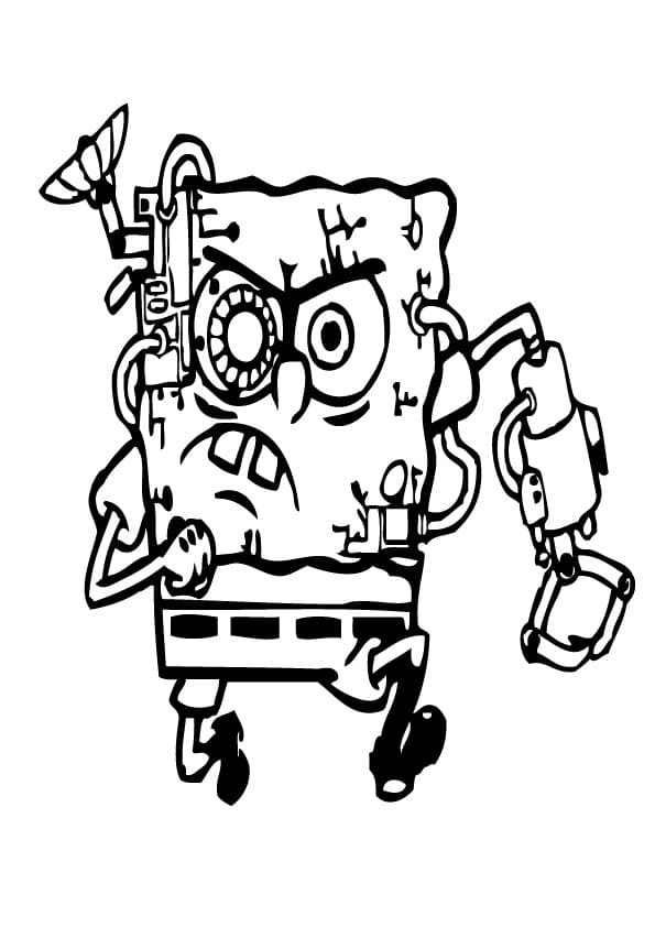 Macchina SpongeBob da colorare