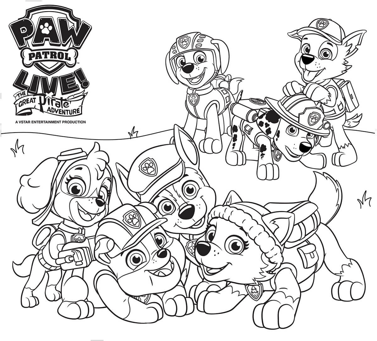 Macerie di Paw Patrol da colorare