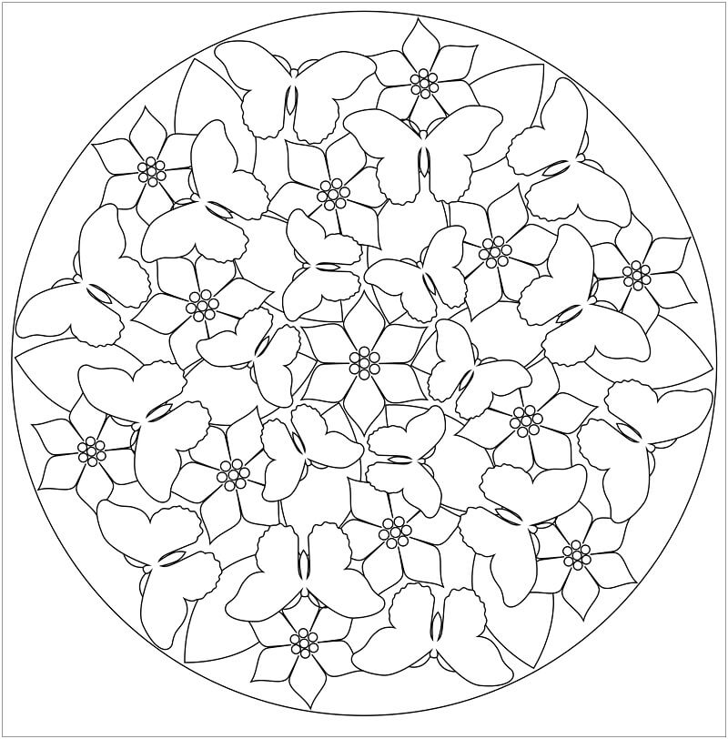 Mandala del Cuore Stampabile da colorare