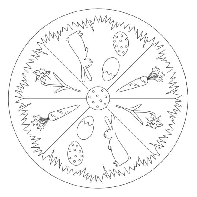 Mandala di Pasqua Stampabile da colorare