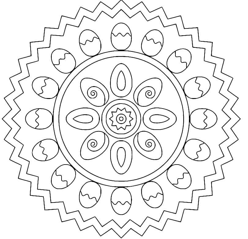 Mandala Pasqua al Vettore Gratis da colorare