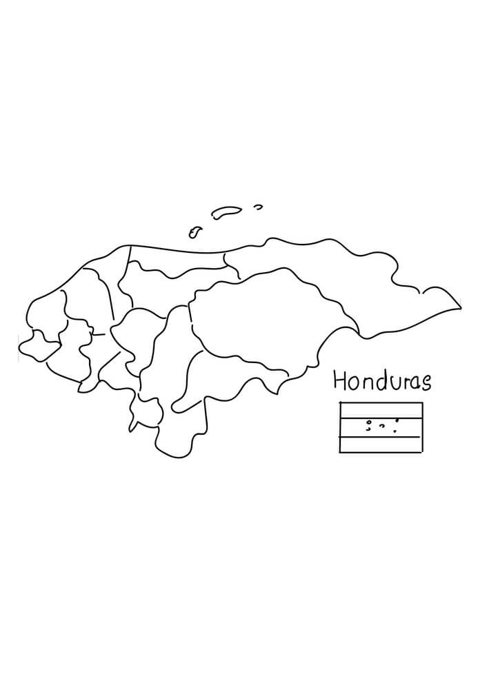 Mappa dell'Honduras da colorare