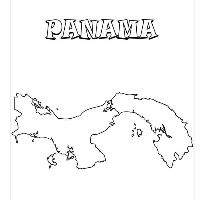 Mappa di Panama da colorare