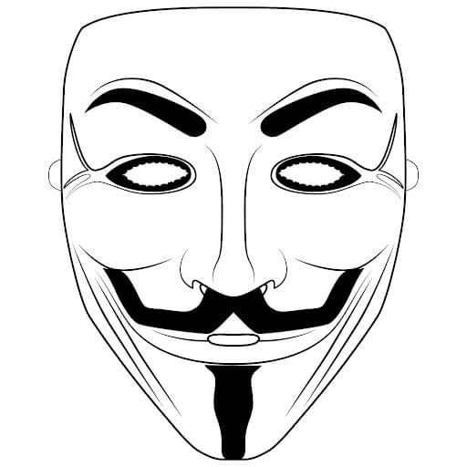 Maschera di Hacker da colorare