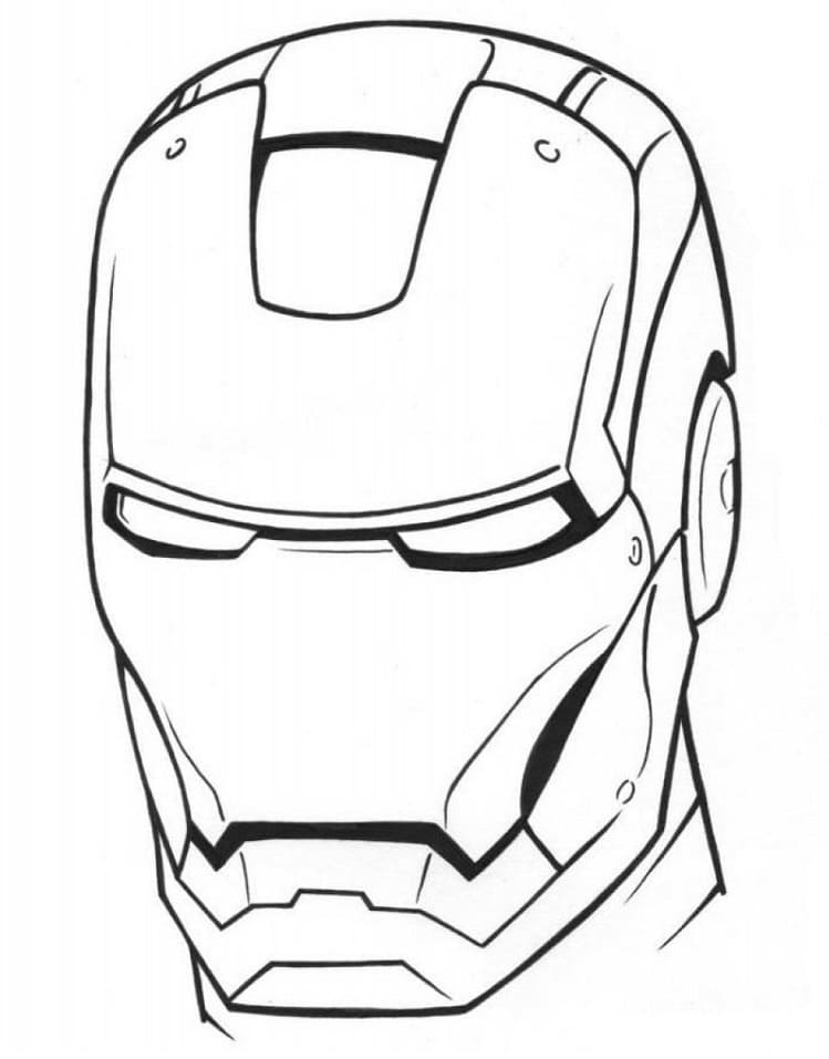 Maschera di Iron Man da colorare