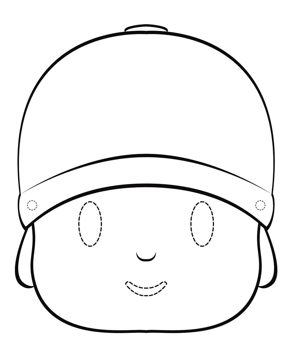 Maschera di Pocoyo da colorare