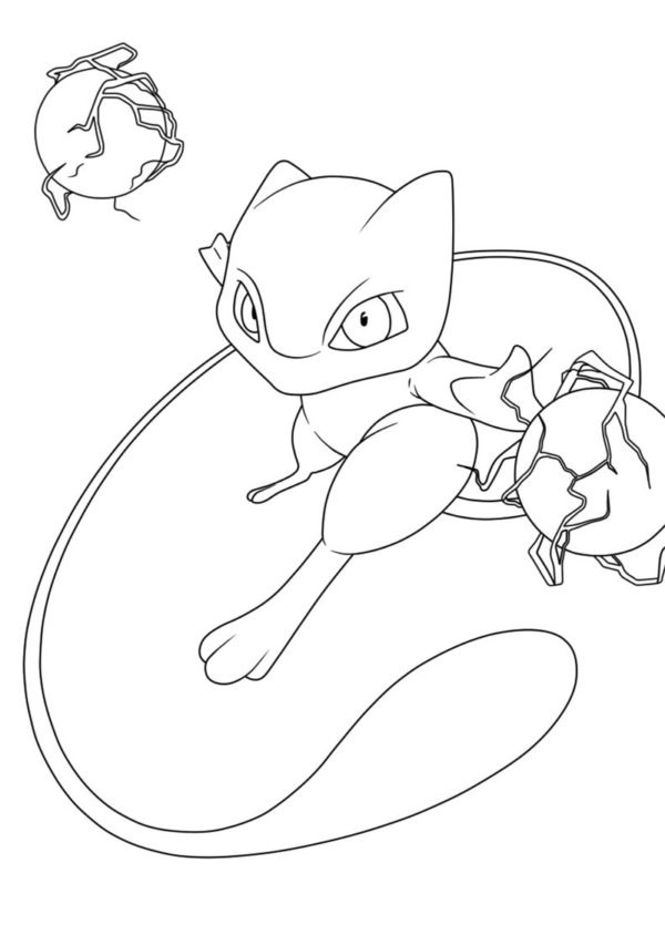 Mew Pokémon leggendario da colorare