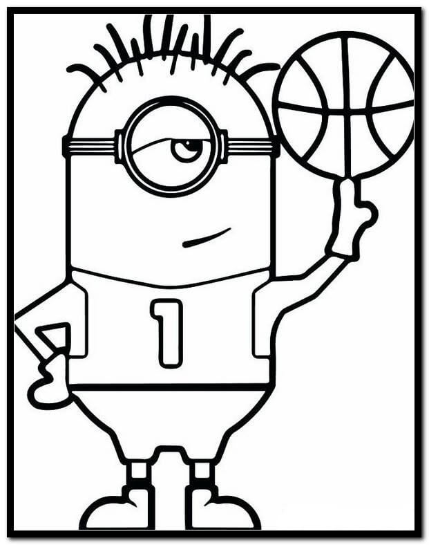 Minion che Gioca a Basket da colorare