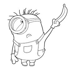 Minion che Tiene Banana da colorare