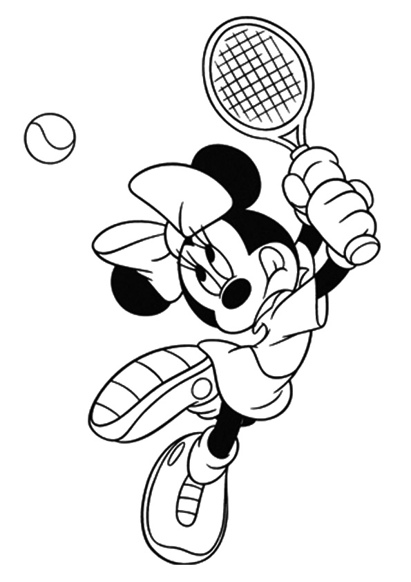 Minnie Mouse che Gioca a Tennis da colorare