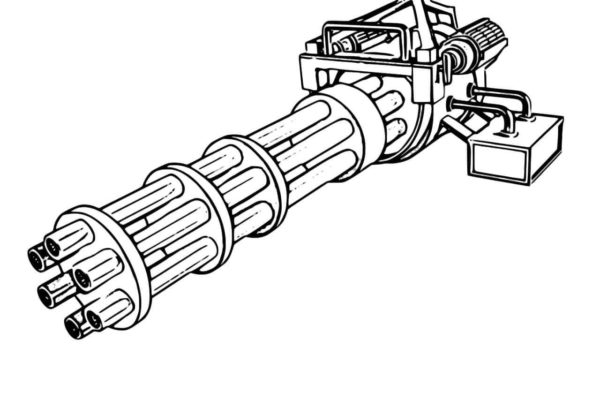 Mitragliatrice pericolosa da colorare