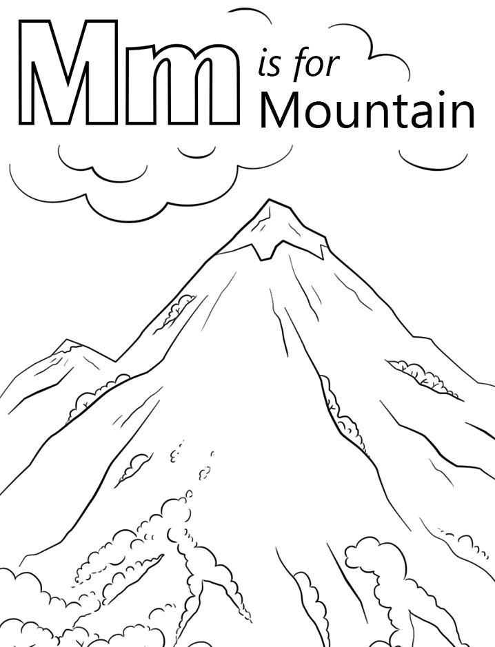 Montagna Lettera M da colorare