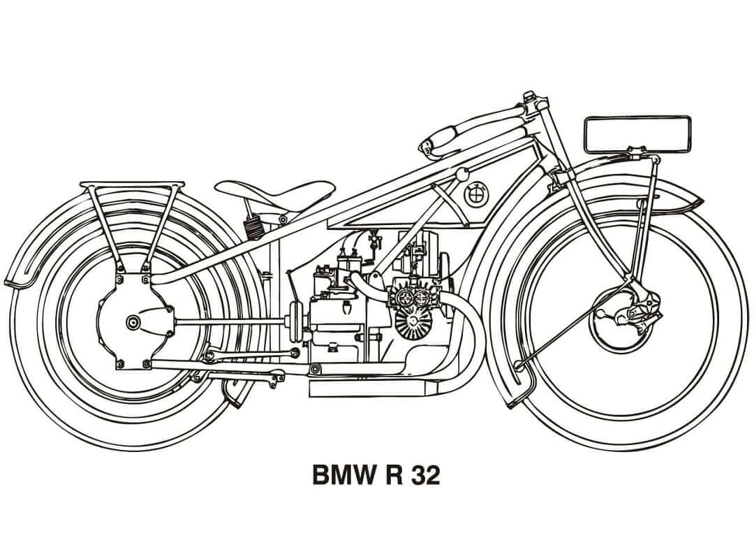 Moto BMW R32 da colorare