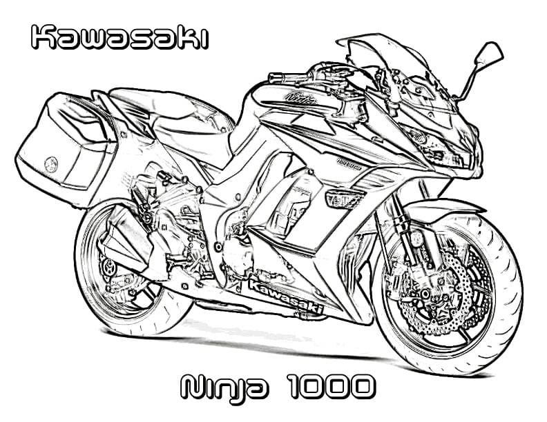 Motociclo Kawasaki Ninja 1000 da colorare