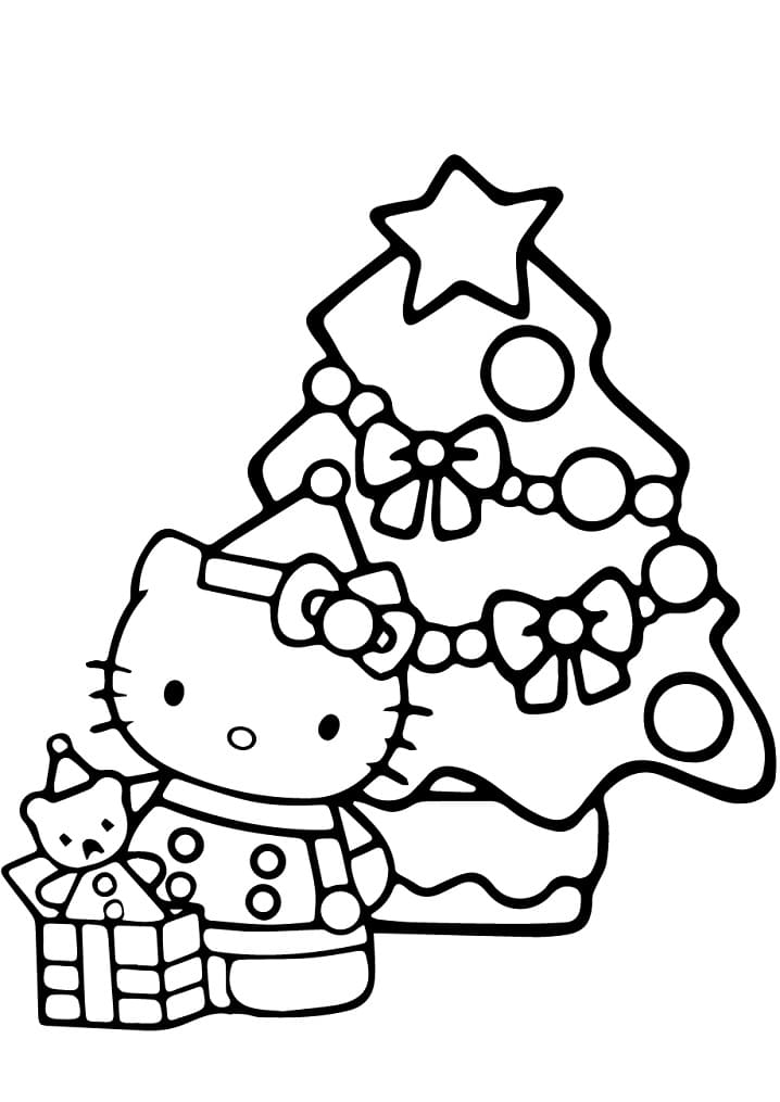 Natale Hello Kitty da colorare