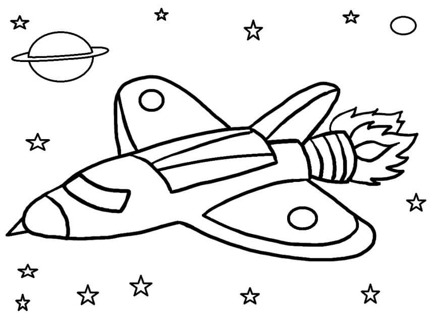 Nave spaziale per bambini da colorare