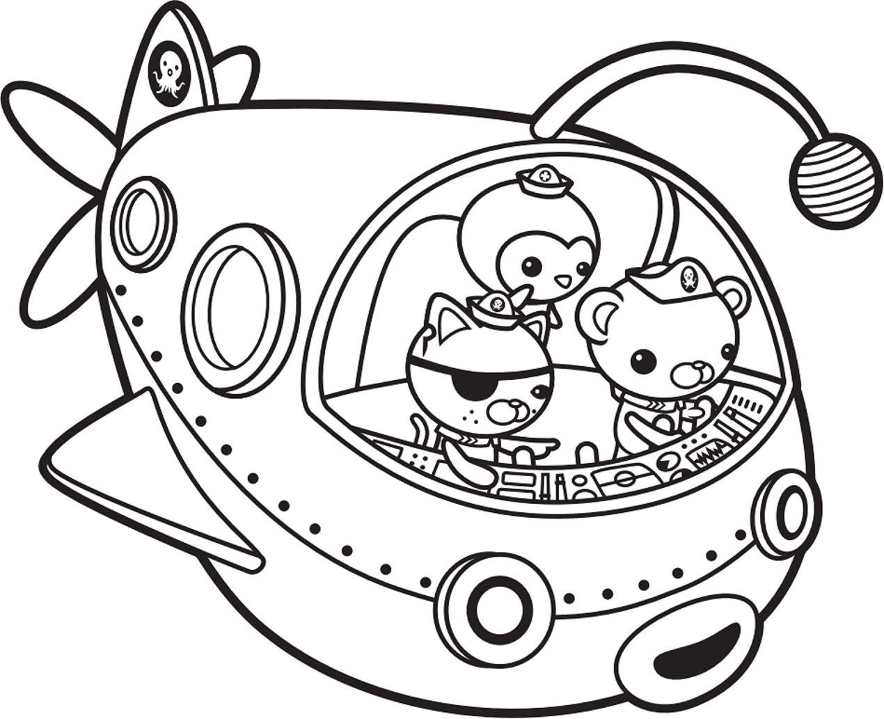 Octonauts Sottomarino da colorare