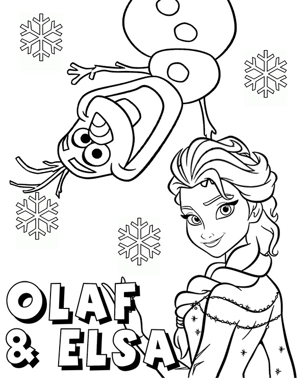 Olaf ed Elsa da colorare