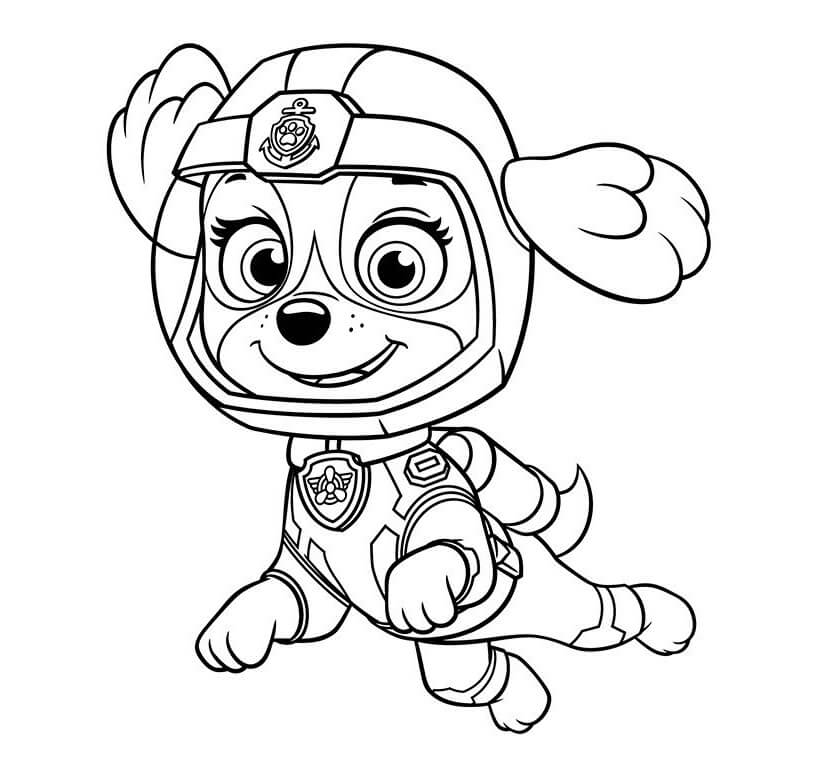 Paw Patrol sorridente Skye da colorare