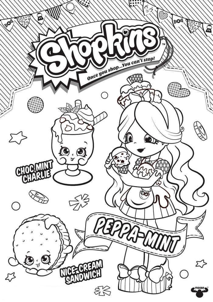 Peppa-Mint Shopkins 2 da colorare