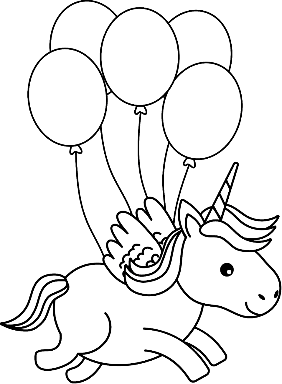 Piccolo Unicorno con Palloncini 