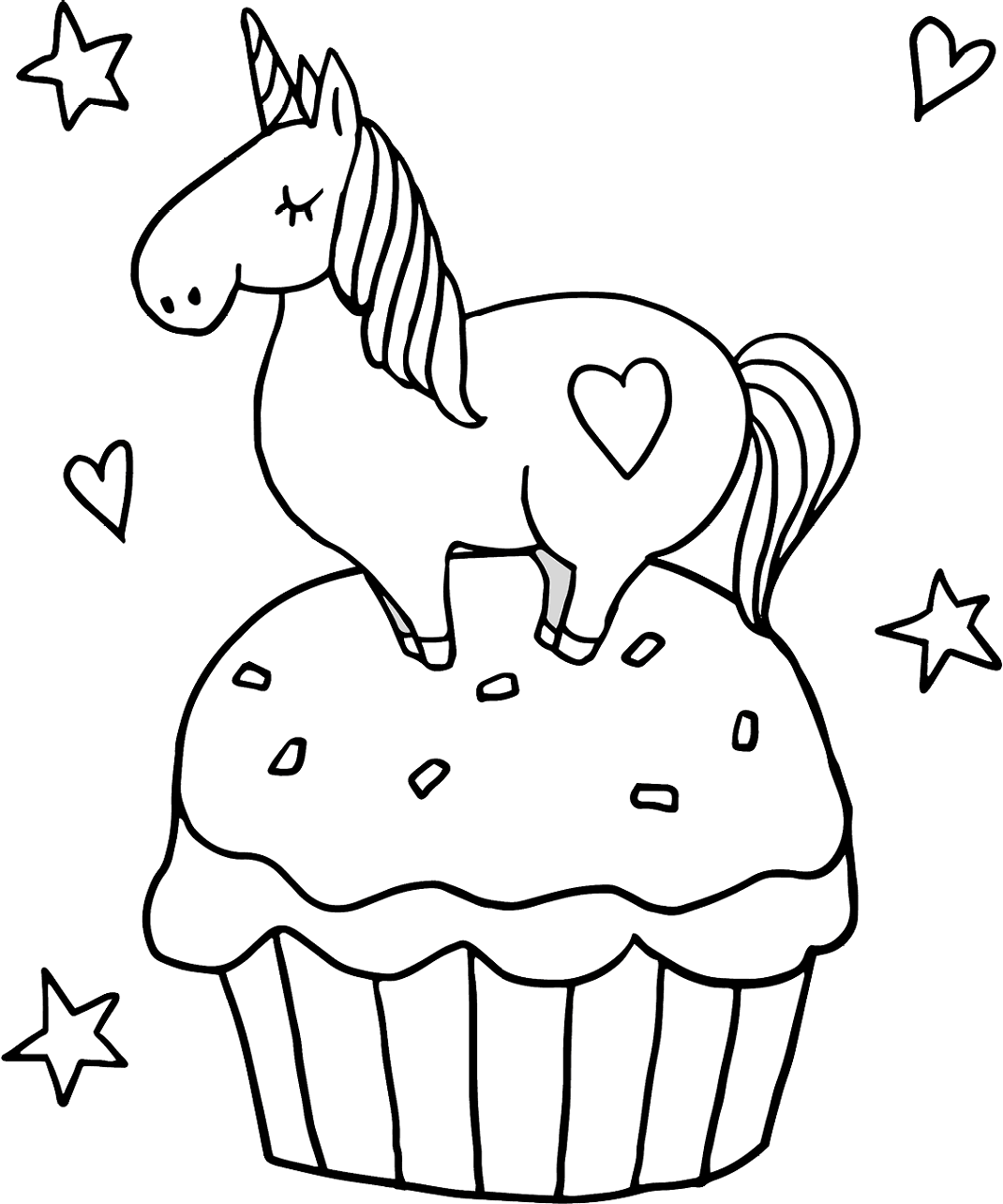 Piccolo Unicorno Sul Cupcake 