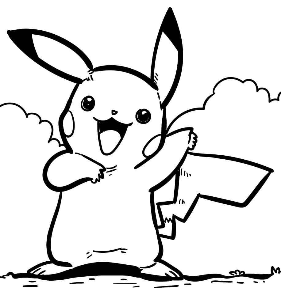 Pikachu Stampabile Gratis da colorare