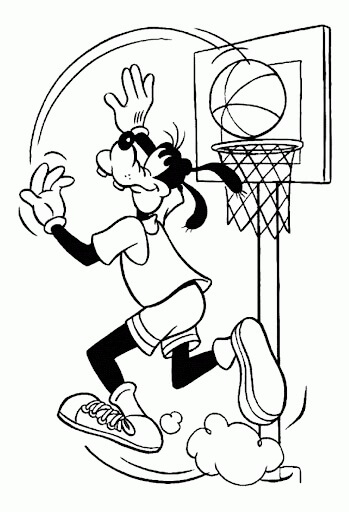 Pippo che Gioca a Basket da colorare