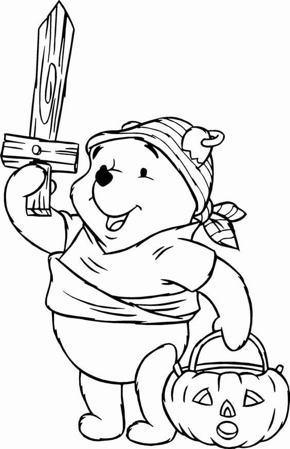 Pirata Winnie the Pooh da colorare