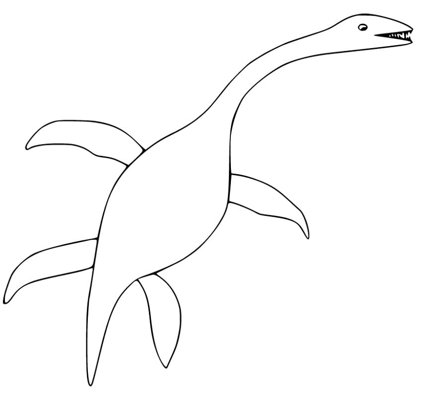 Plesiosauro Facile da colorare