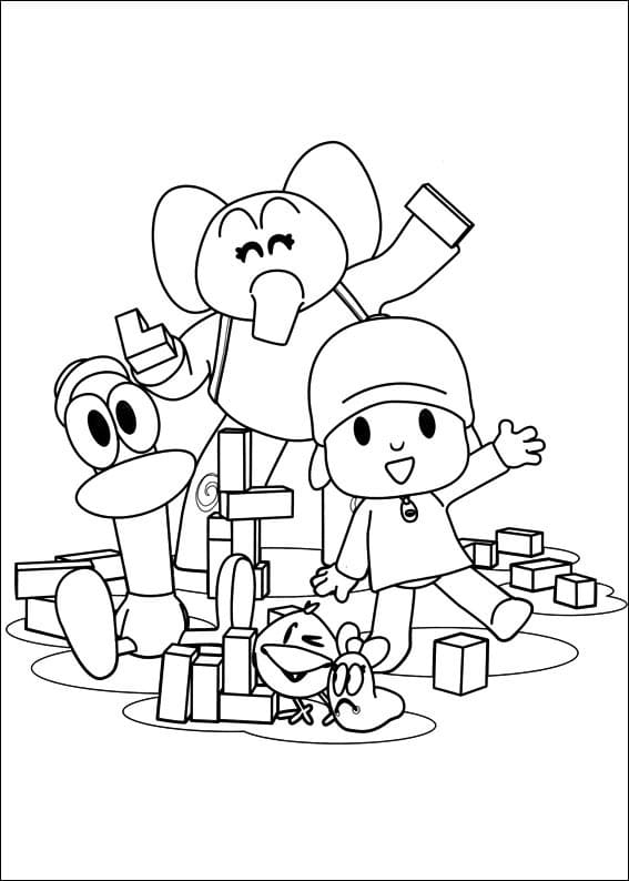 Pocoyo e Amici di Base da colorare