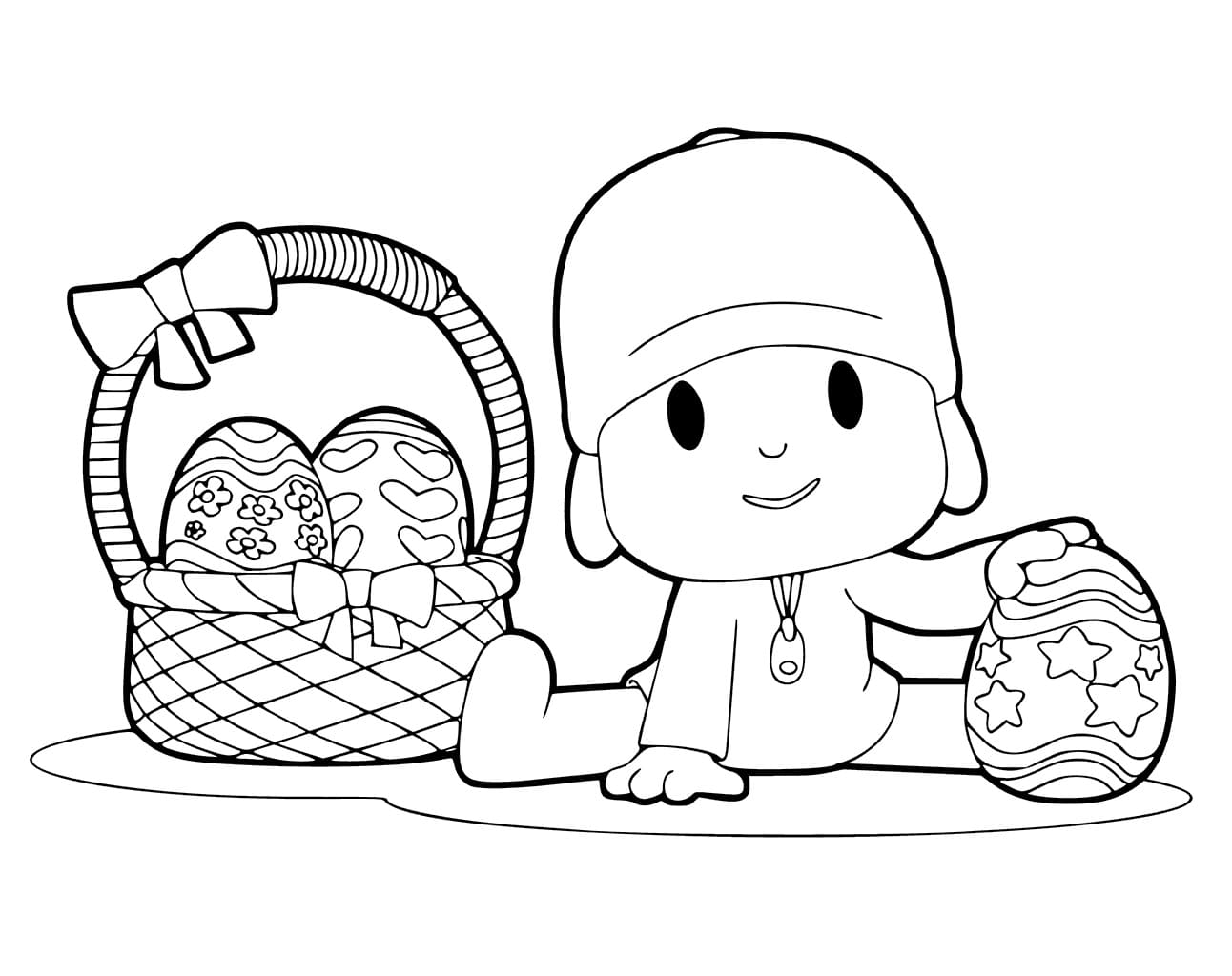 Pocoyo e le Uova di Pasqua da colorare