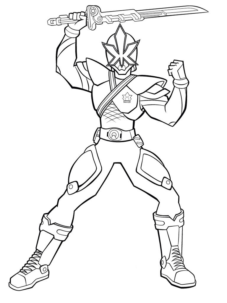 Potente Samurai Power Ranger da colorare