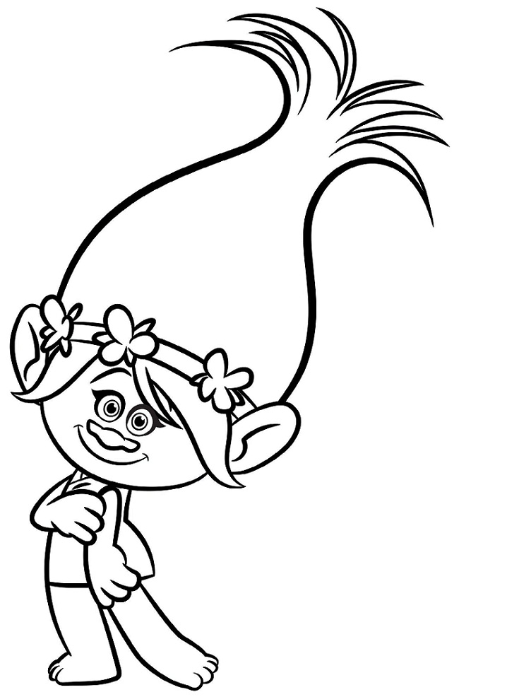 Principessa Poppy Da Trolls da colorare