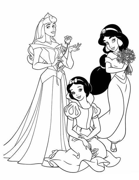 Principesse Disney JPG da colorare