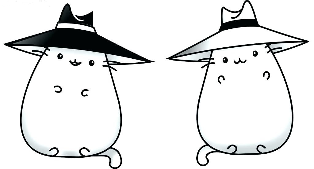 Pusheen con il cappello da mago da colorare