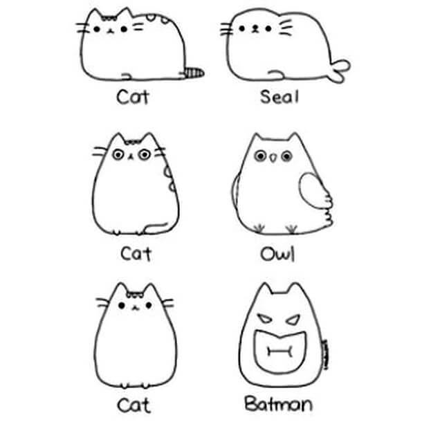 Pusheen divertente da colorare
