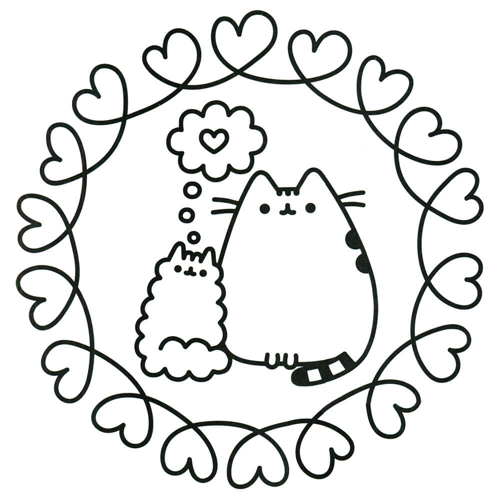 Pusheen innamorato da colorare