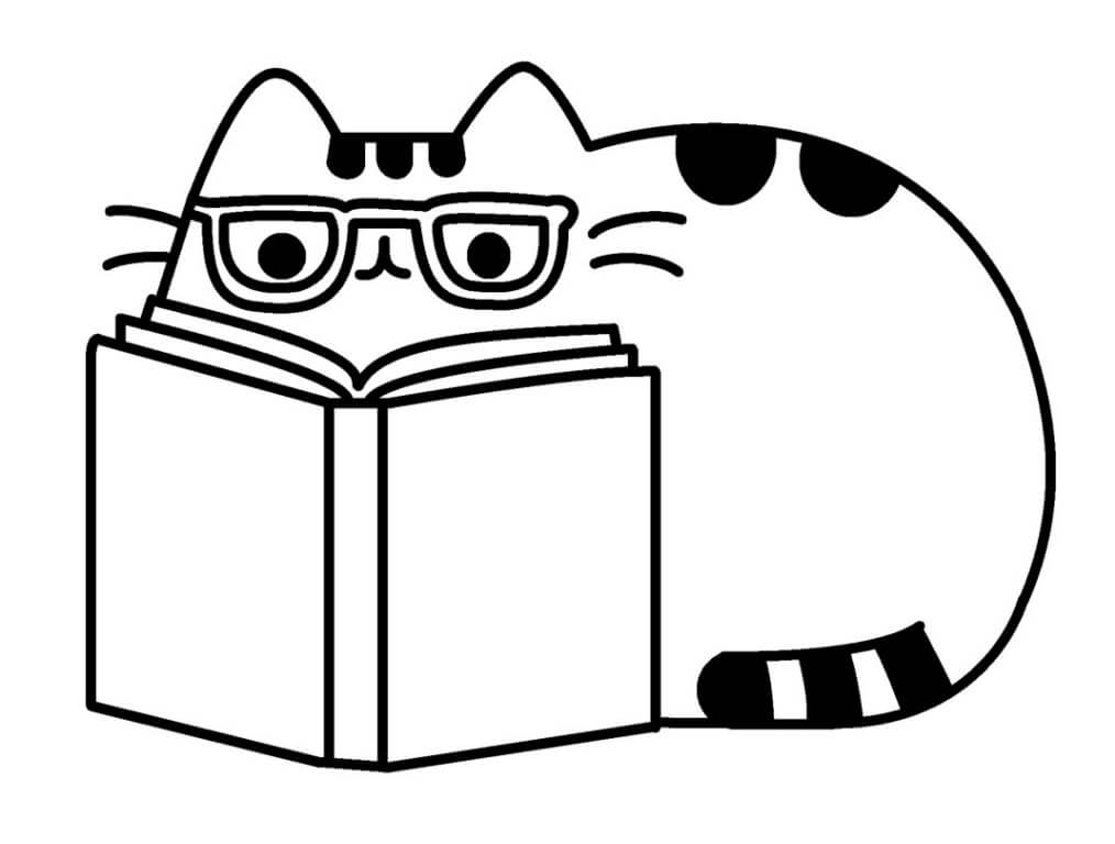 Pusheen Leggi il libro da colorare