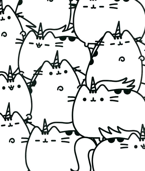 Pusheen l'unicorno da colorare