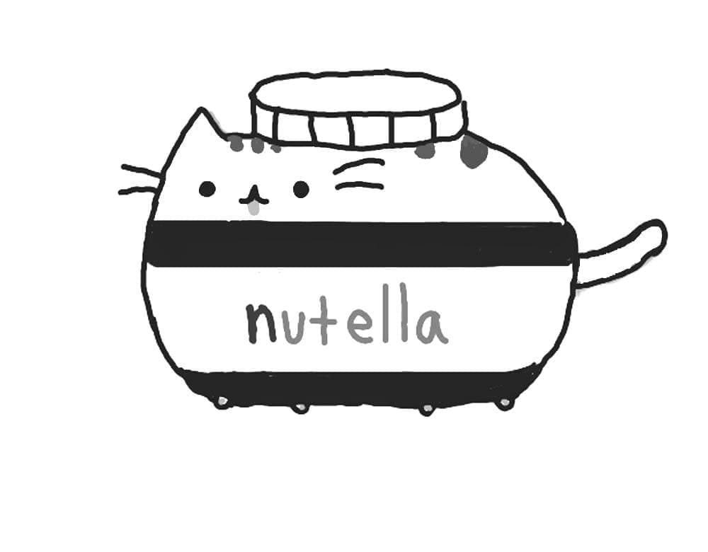Pusheen Nutella da colorare