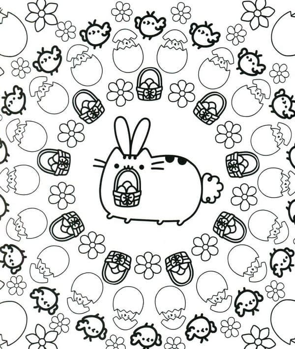 Pusheen pasquale da colorare