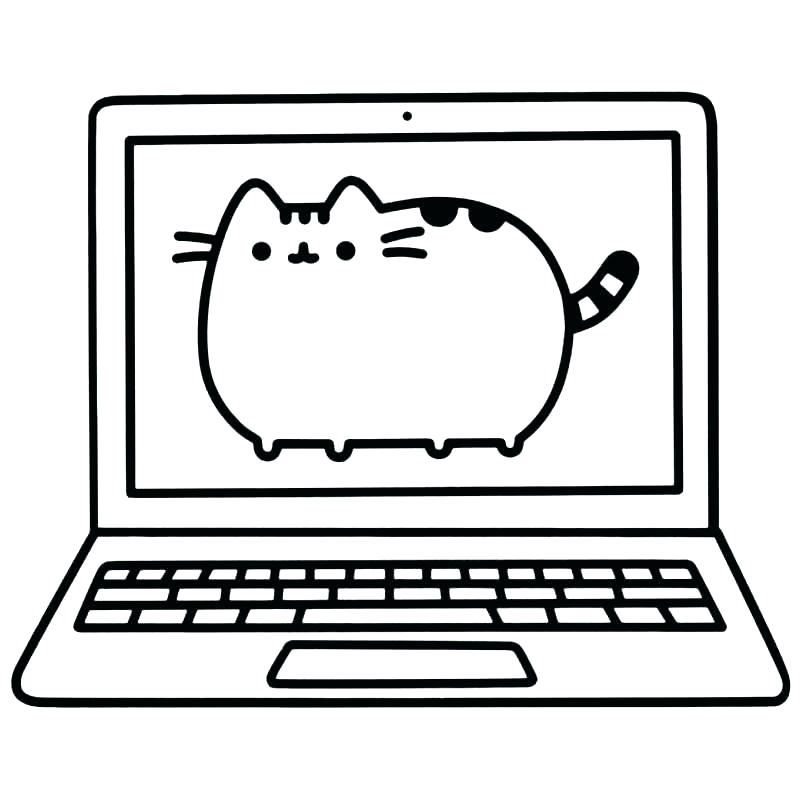 Pusheen sul portatile da colorare