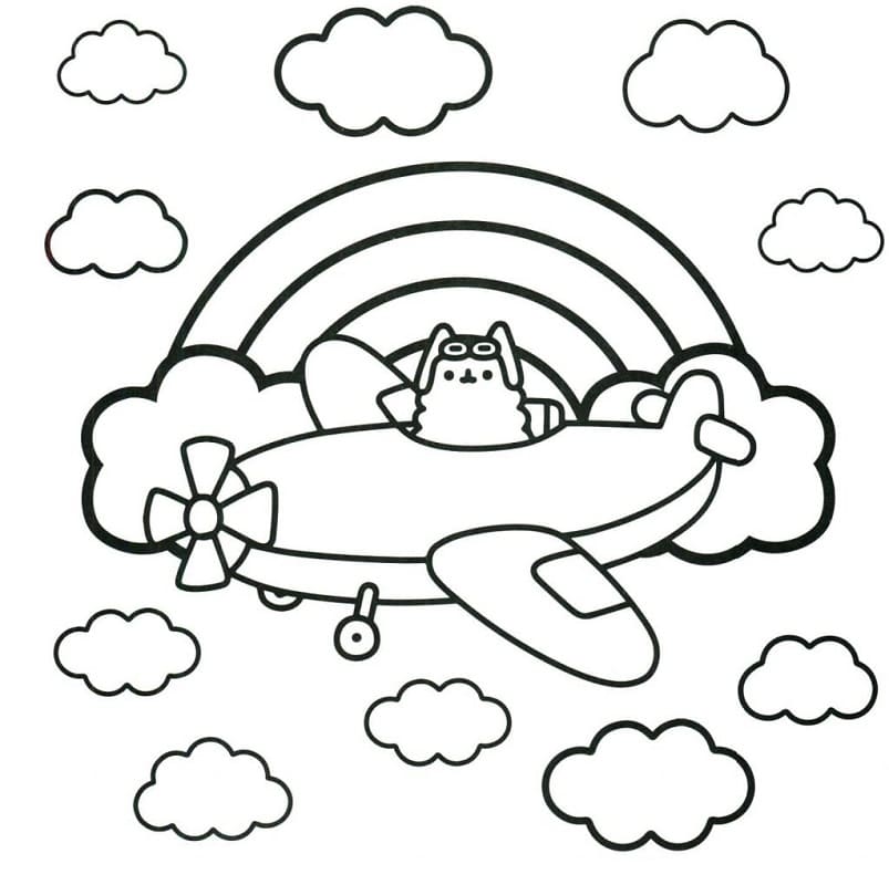 Pusheen Volante da colorare