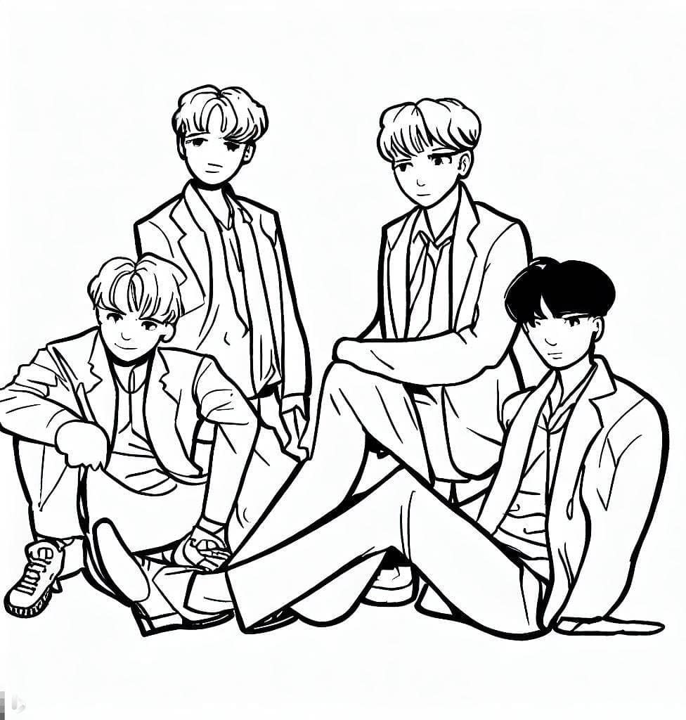 Ragazzi dei BTS da colorare