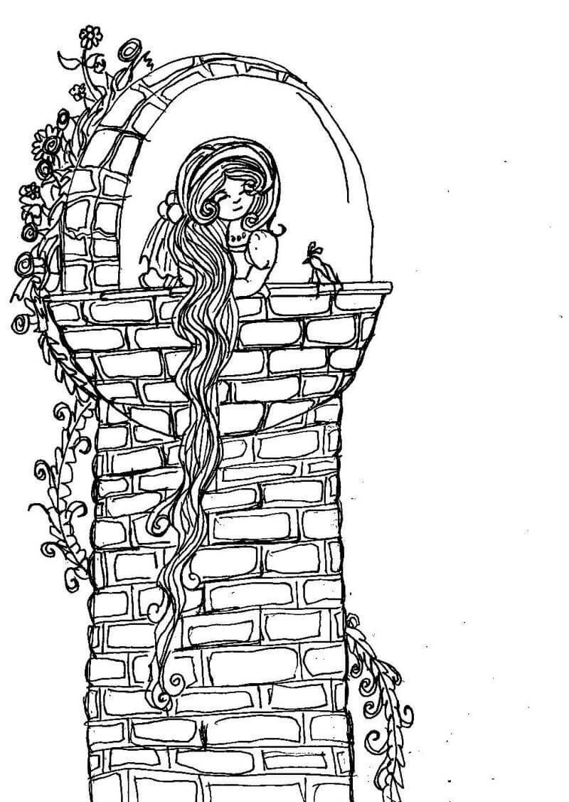 Rapunzel è per Adulti da colorare