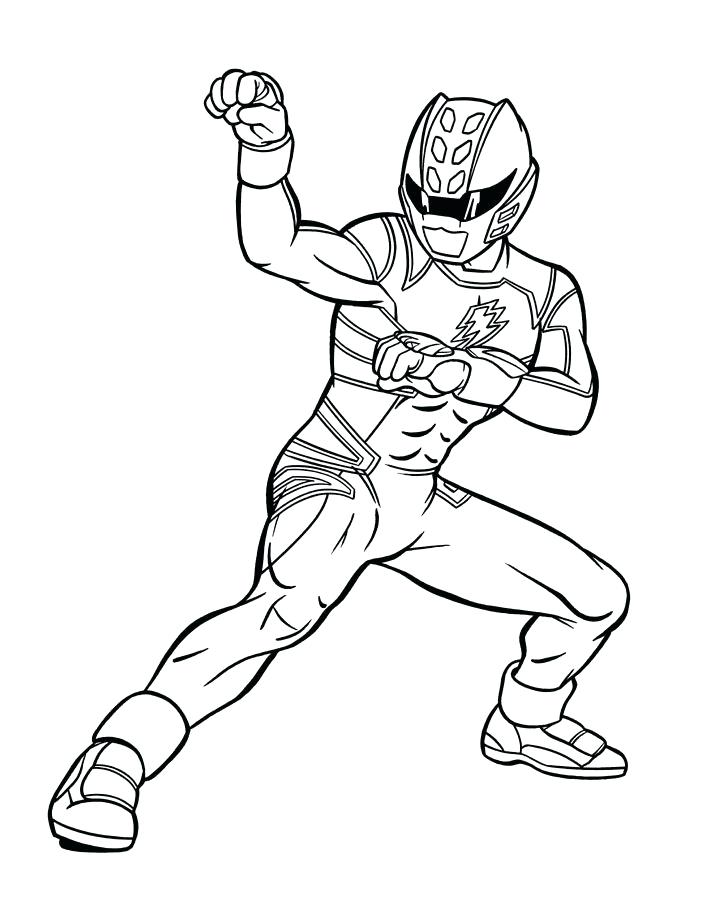 Red Power Ranger Furia della giungla da colorare