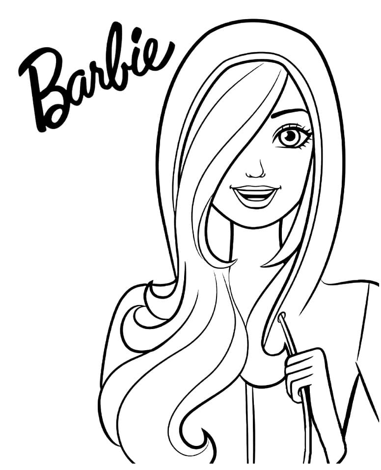 Ritratto di Barbie da colorare