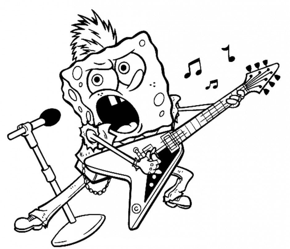 Rockstar SpongeBob da colorare