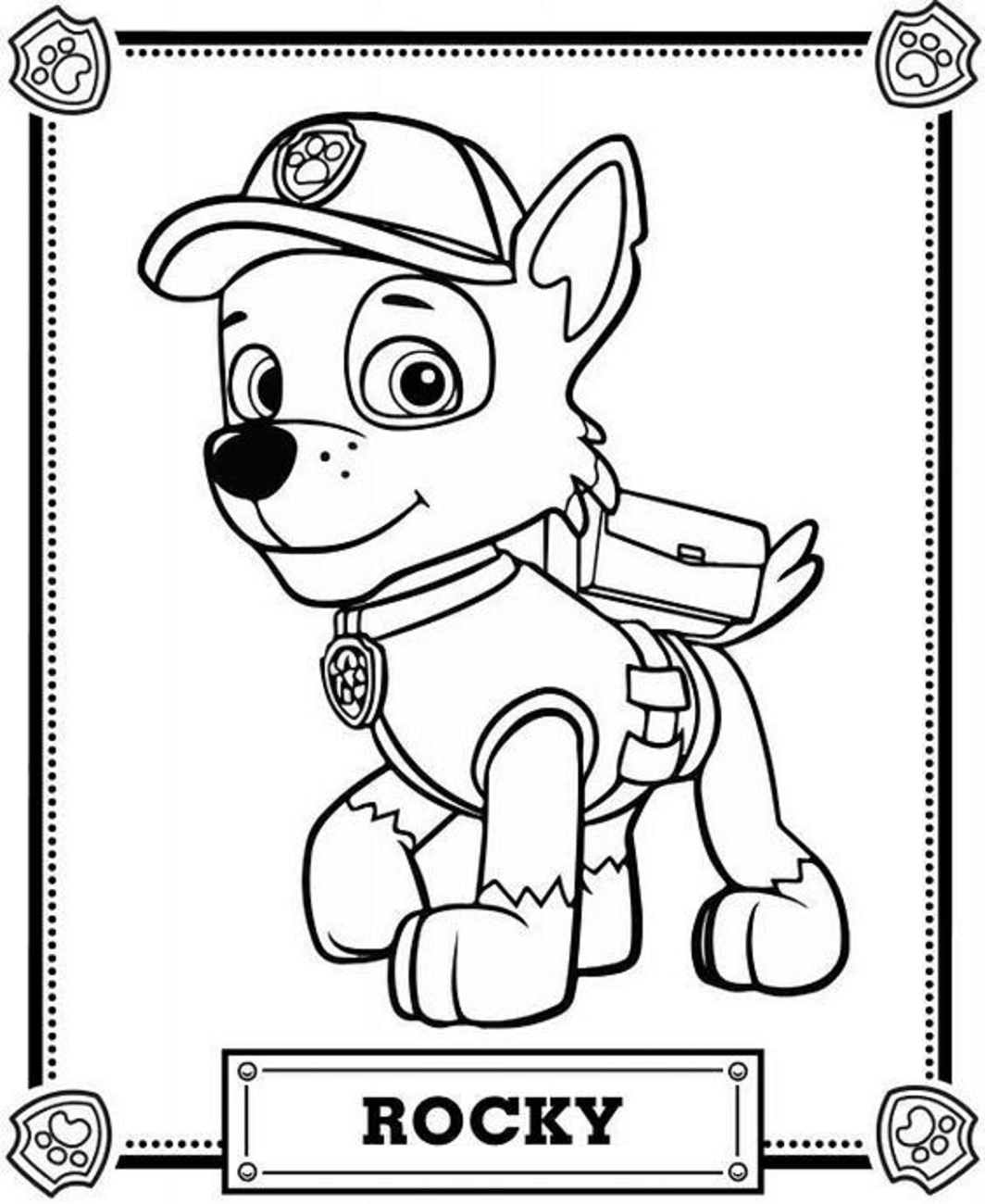 Rocky in PAW Patrol da colorare